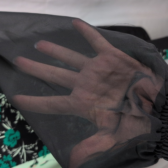 Alfani Black and Green Floral Tunic - Picture 5 of 7